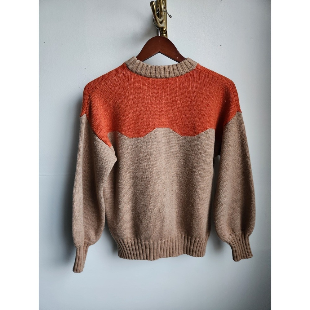Baum und Pferdgarten Wool Blend Colorblock Sweater XS Brown Orange - Picture 3 of 9